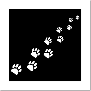 Little animal tracks - white Posters and Art